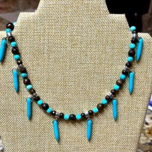 Handmade turquoise & bronzite Necklace